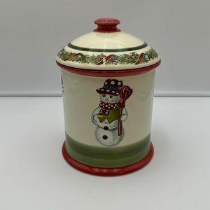 Radko Christopher's Tree Cookie Jar Snowman, Church, Nutcracker Candy Cane Zrike
